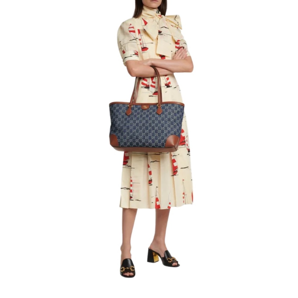 Gucci Denim Gg Monogram Medium Ophidia Tote
New